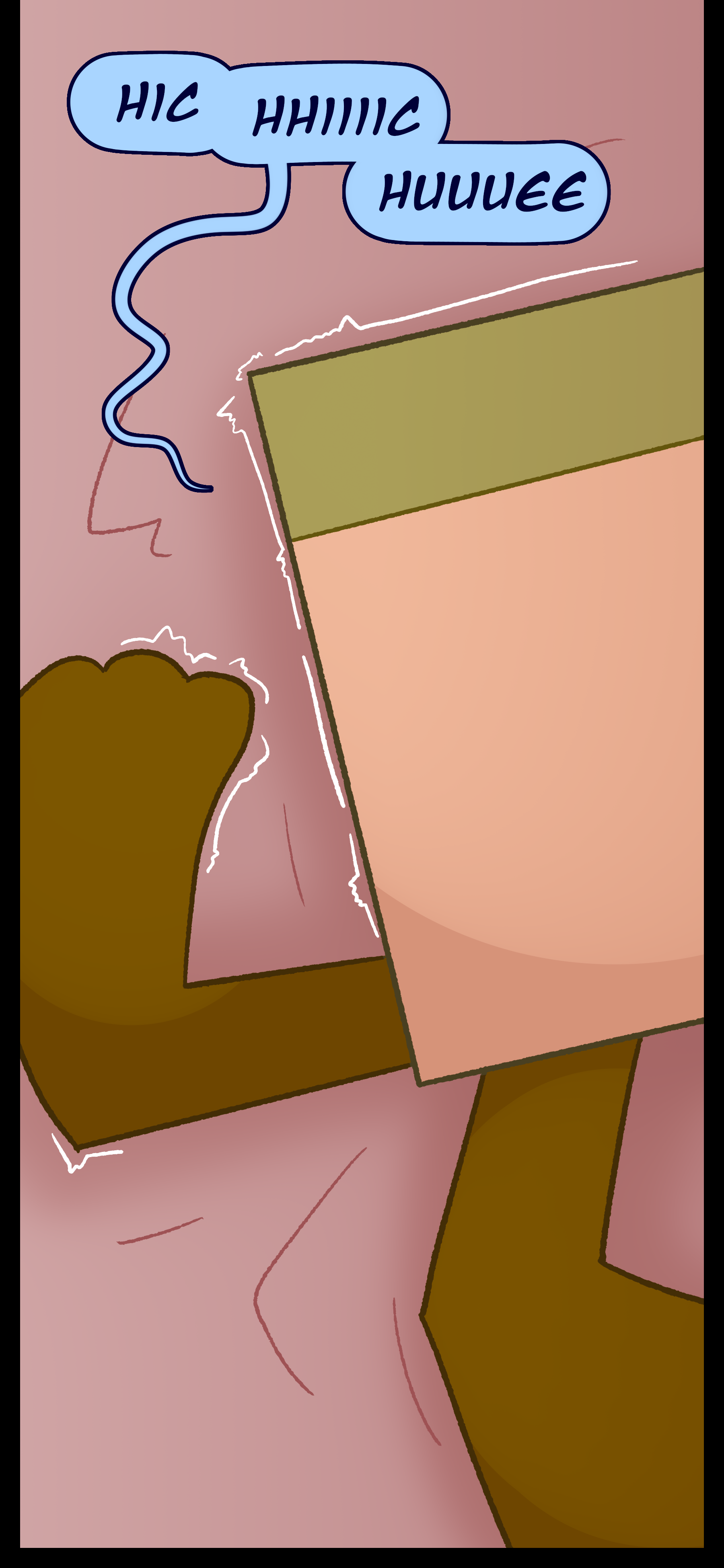 Lances trembles and sobs.