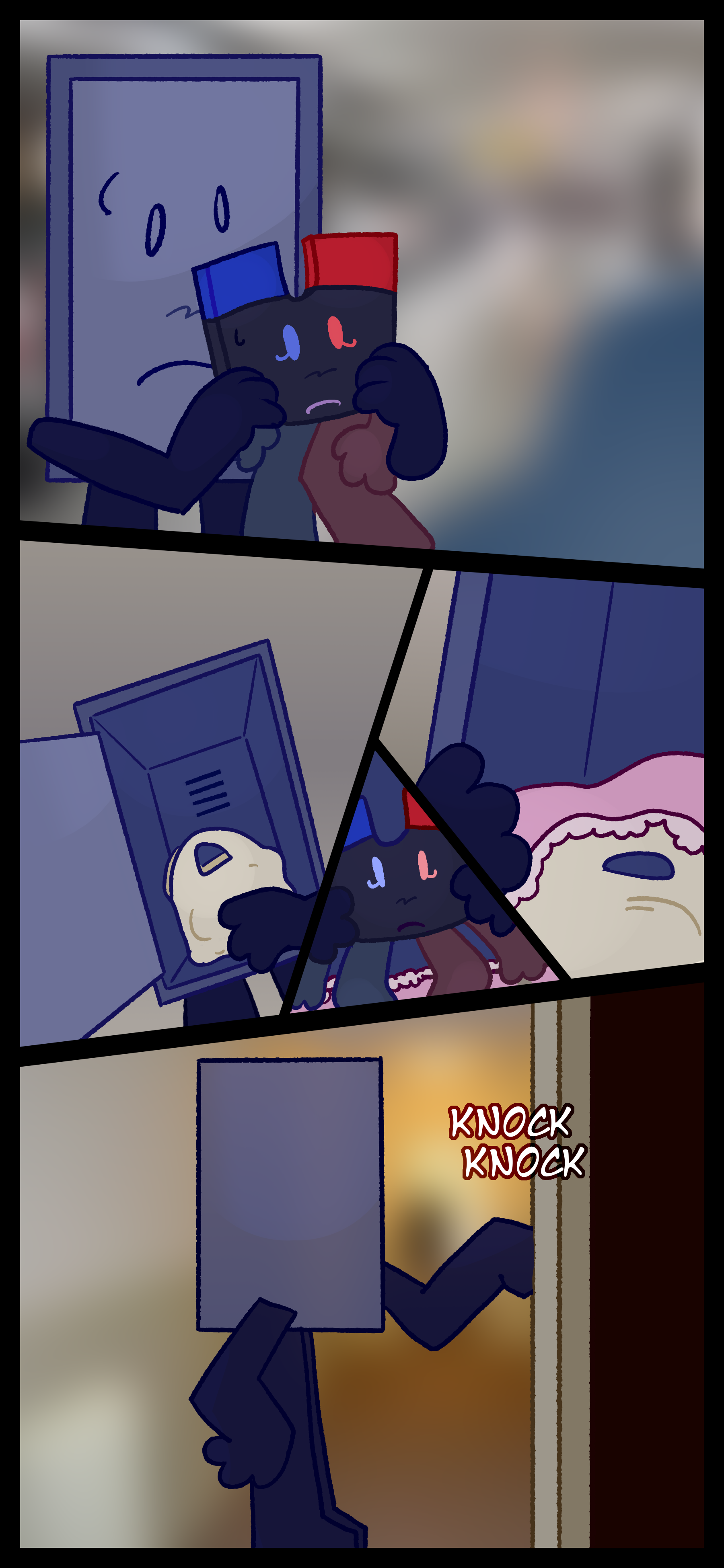 Montag retrieves Keiji from his car. He puts the bag of food in himself then a blanket and puts Keiji in himself last. He then goes to knock on a door.