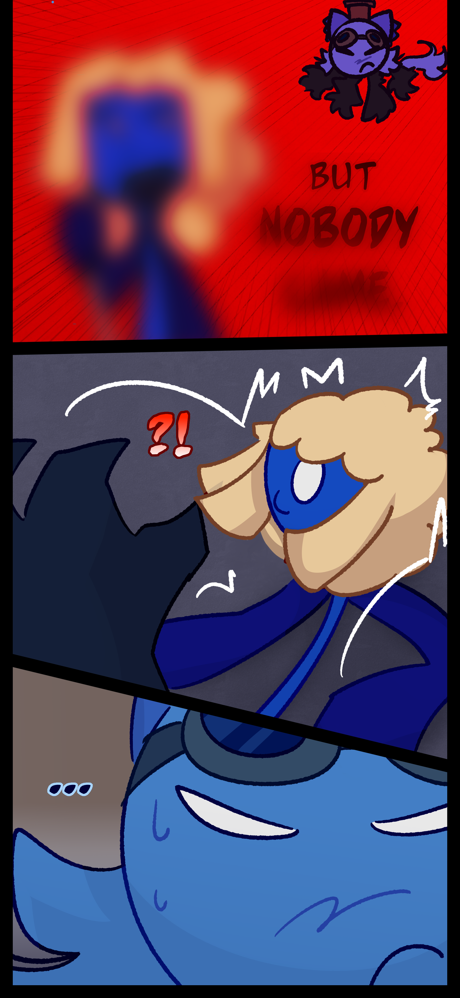 Blaire rushes over as Mop says "But nobody came." Mop is shocked when Blaire pushes them to the ground.