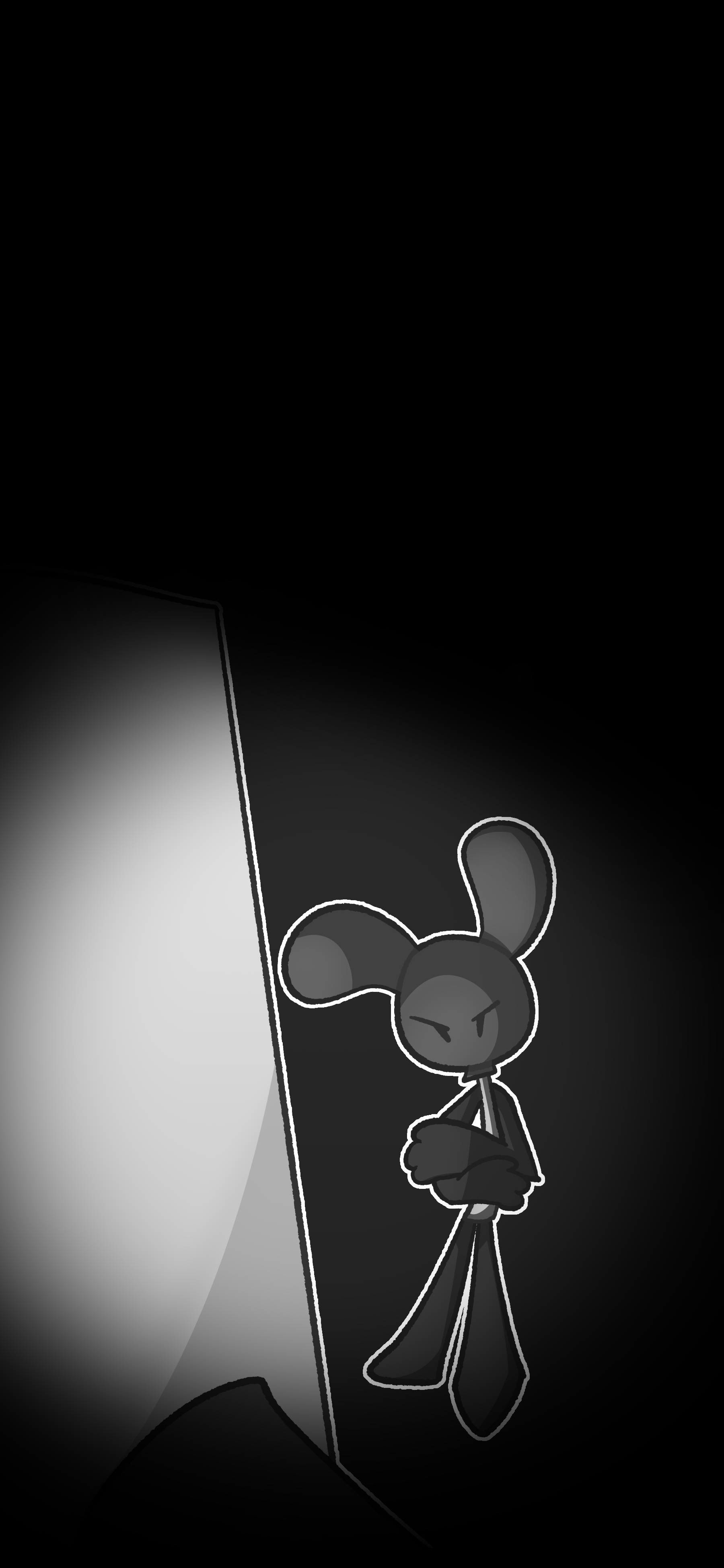 Caine stares in anger behind Madeline.