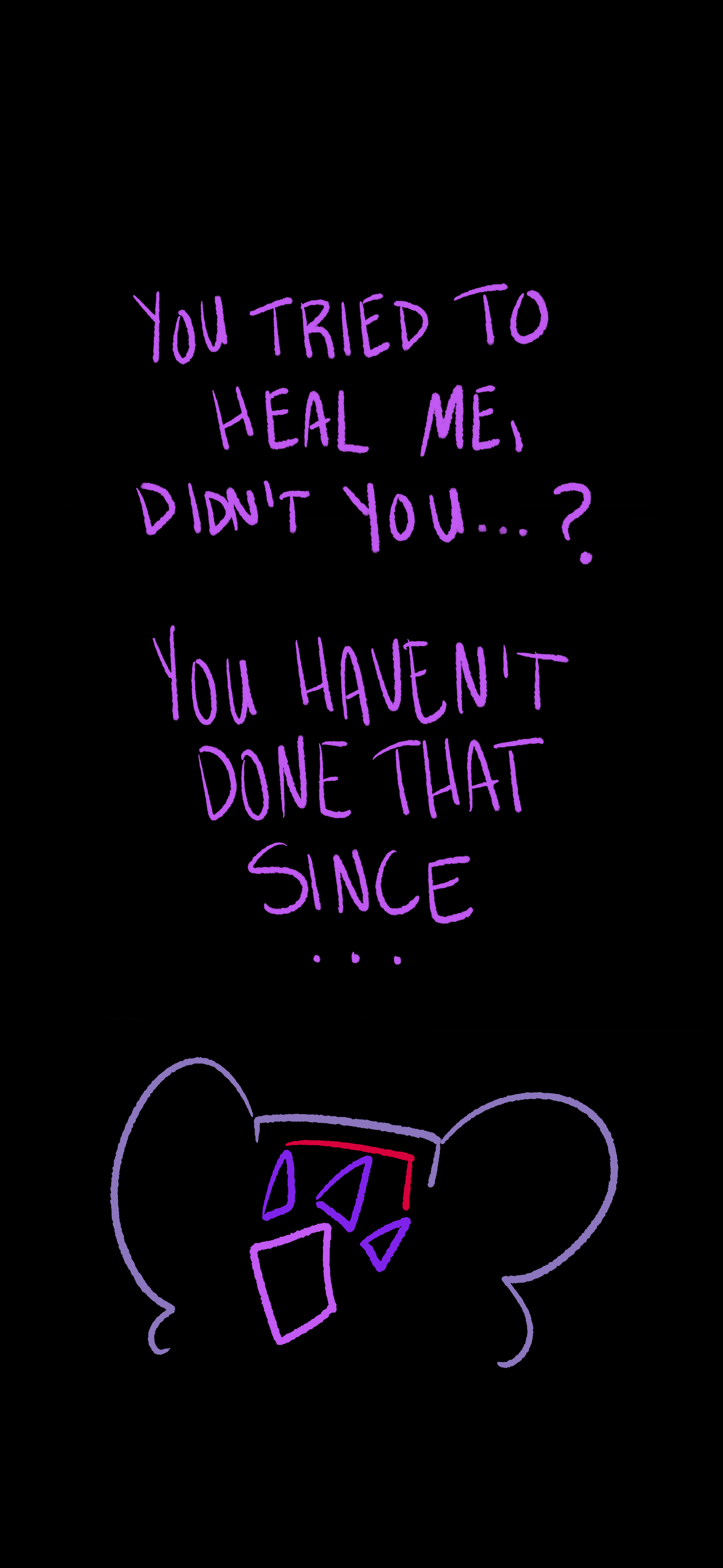 Lydia says "You tried to heal me didn't you? You haven't done that since..." Juno's hand hovers over Lydia's face. Her amethyst face is ruby red and she's lacking her distinct ribbons.