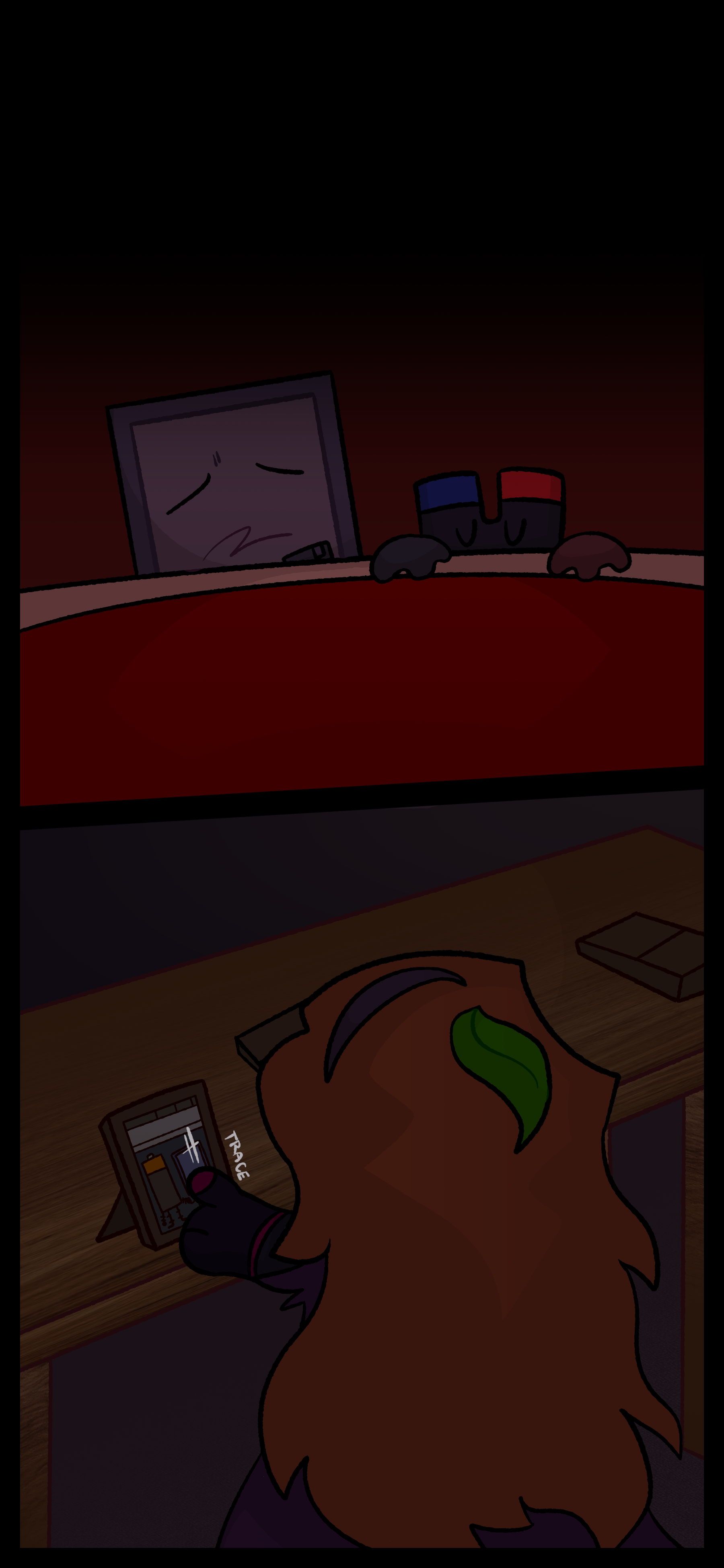 Later Montag and Keiji are asleep in bed. Esme traces a finger over a framed picture of Peter and Montag on a table.