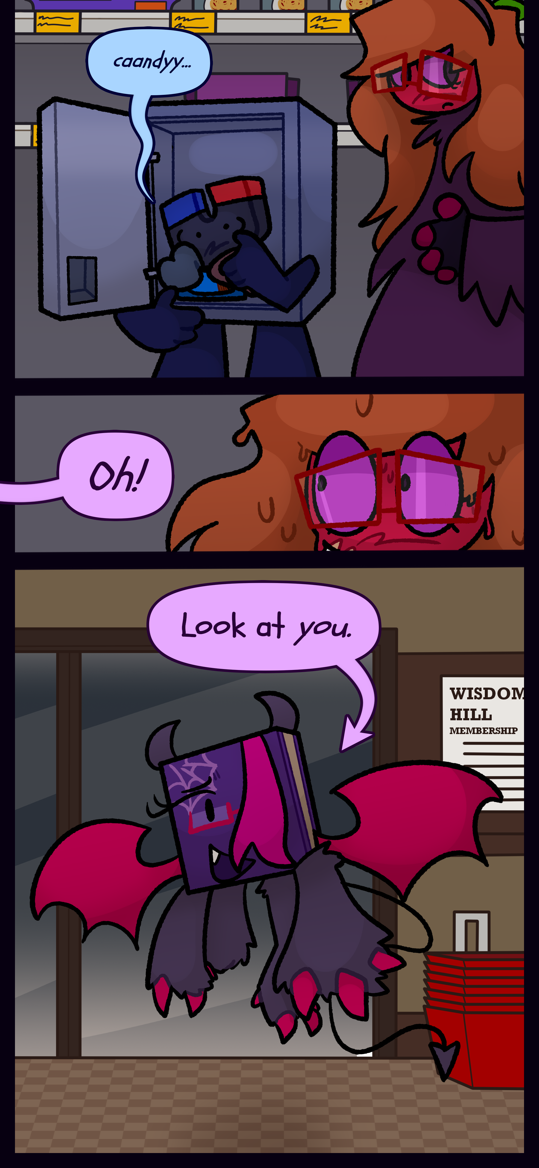 Montag gives Keiji a candy and she mutters "Candy..." Esme suddenly looks surprised as Phaedra swoops in and says "Oh! Look at you."