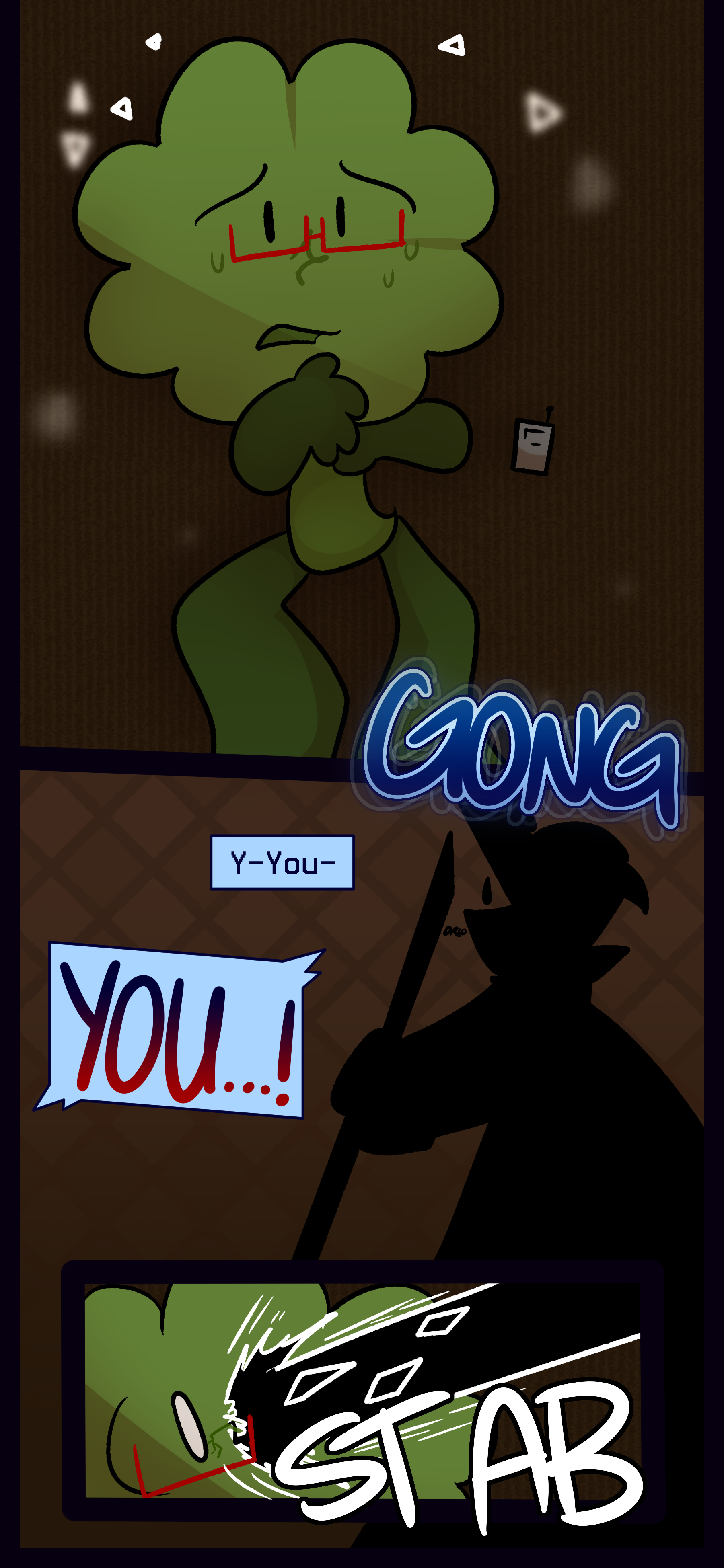 It screams "NO! NOT AGAIN!" A bell tolls, and a loud explosion can be heard. Blaire can be seen with a tense expression.