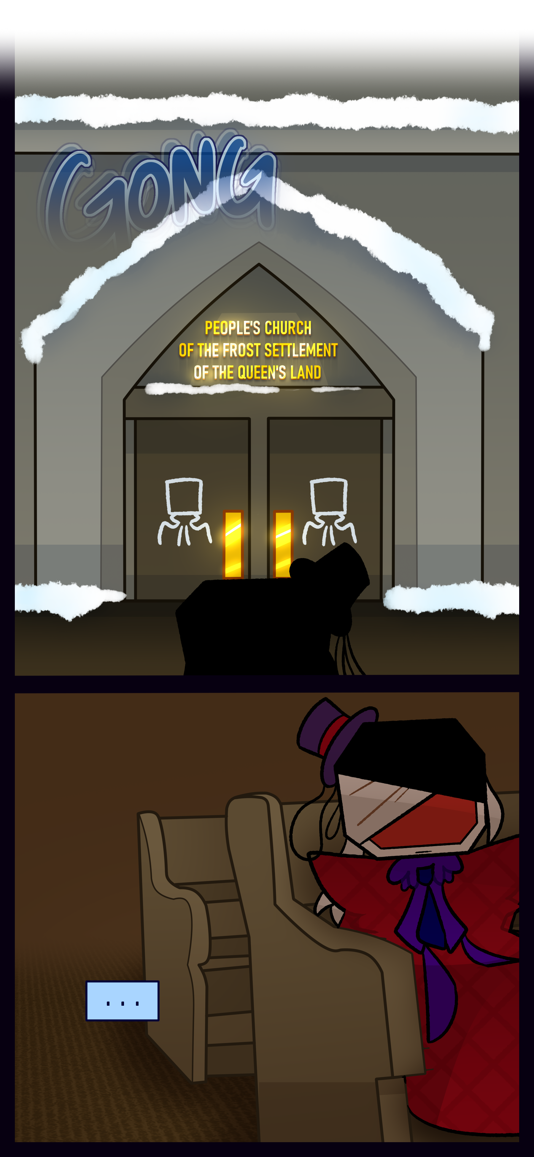 Lyra's myrellite blade drags down the stairs. The candy cane object stares at her as she turns and leaves the tower.