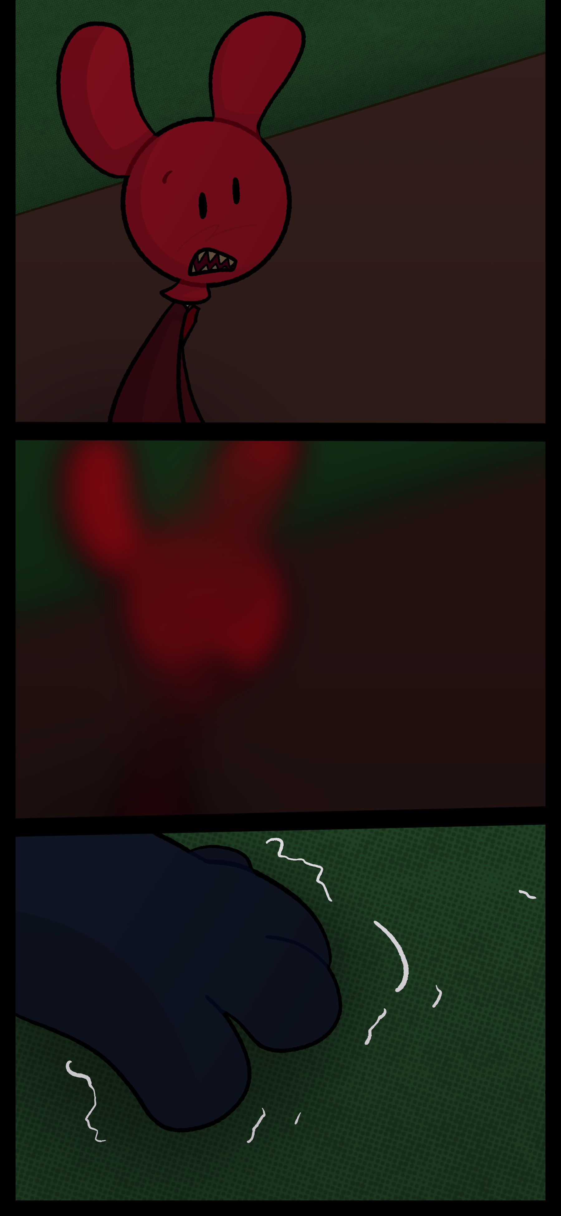 Monroe watches Caine over the fence before his vision becomes blurry and his therian form trembles.