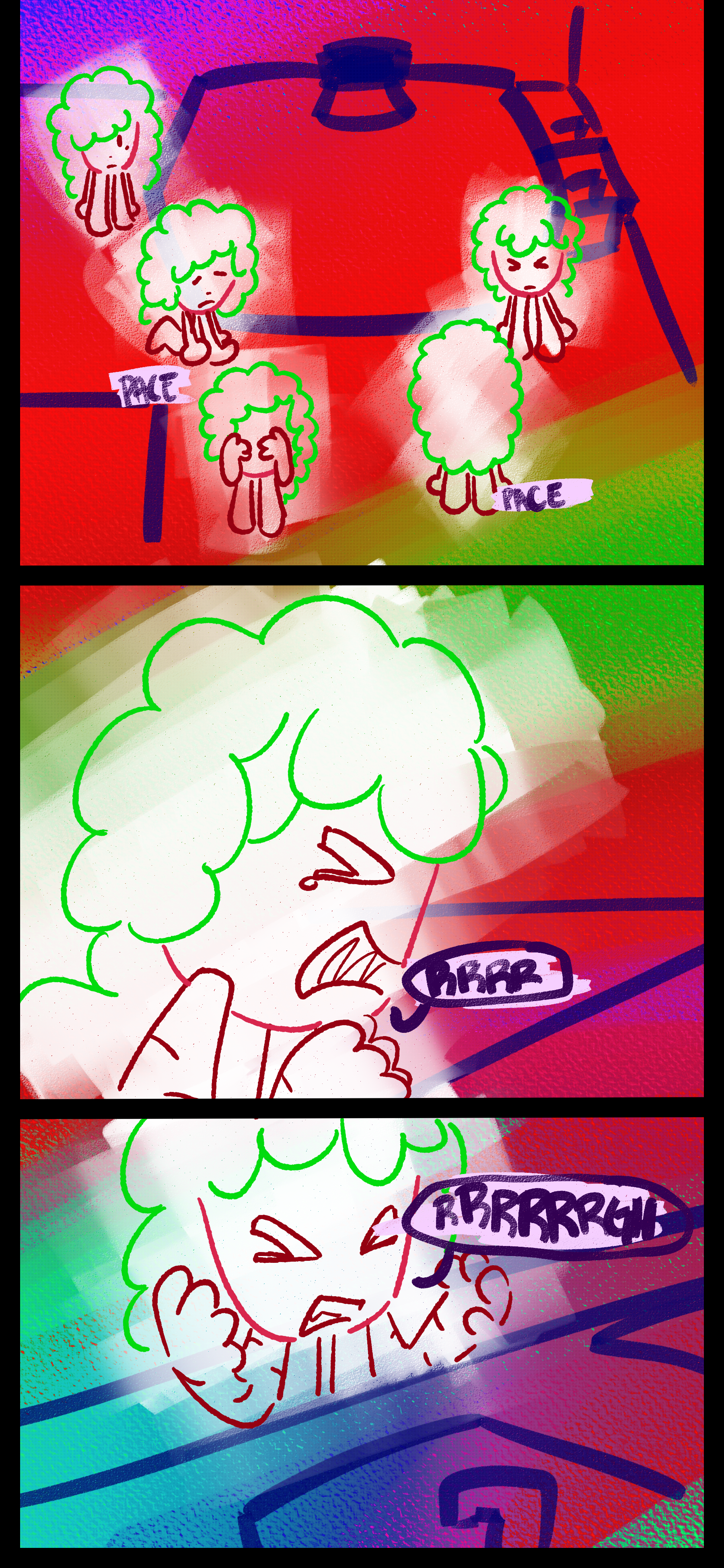 Gloomy paces around his bed before groaning in frustration and entering his bathroom. He tensely stands in front of his sink.