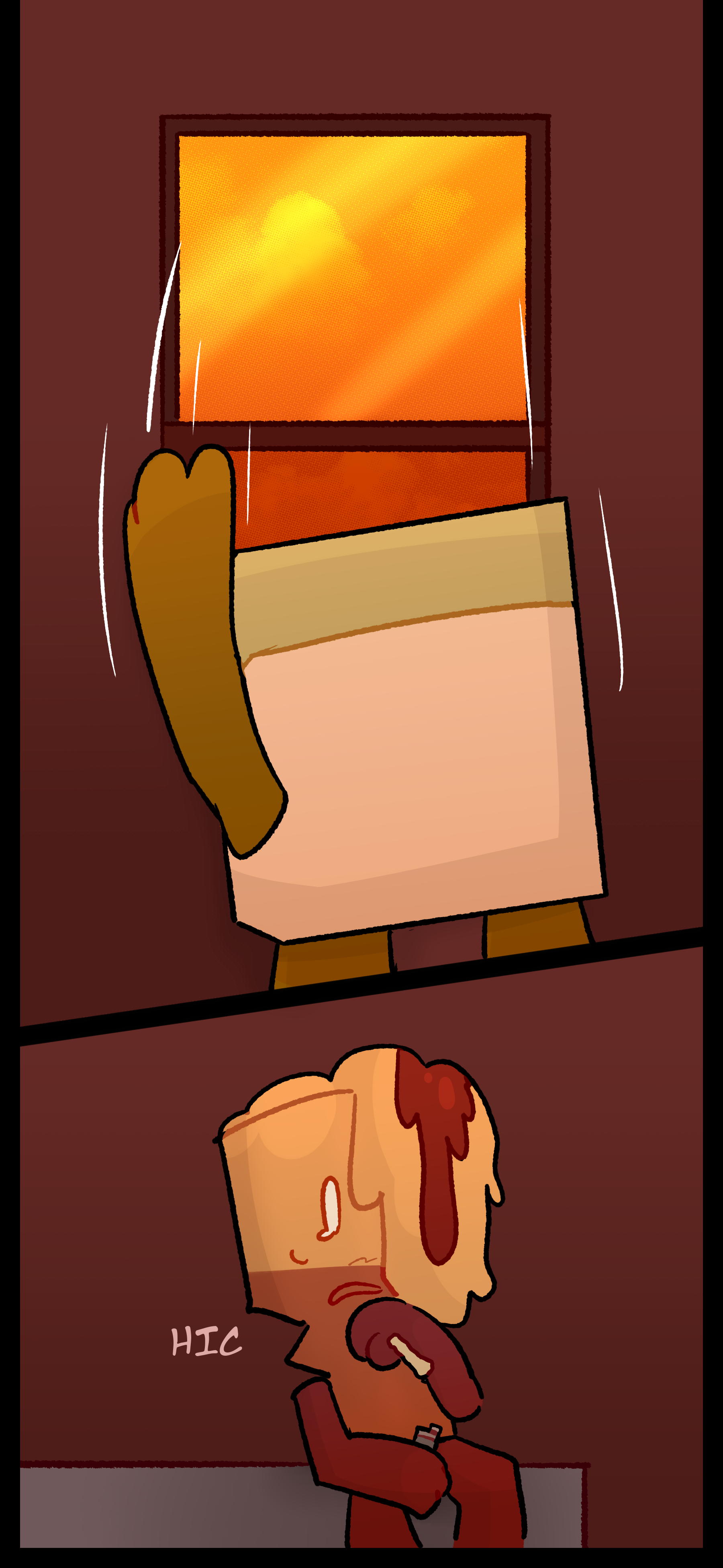 Lance shuts the window he was staring at. Meanwhile Avery sobs as she holds a lighter and a joint.