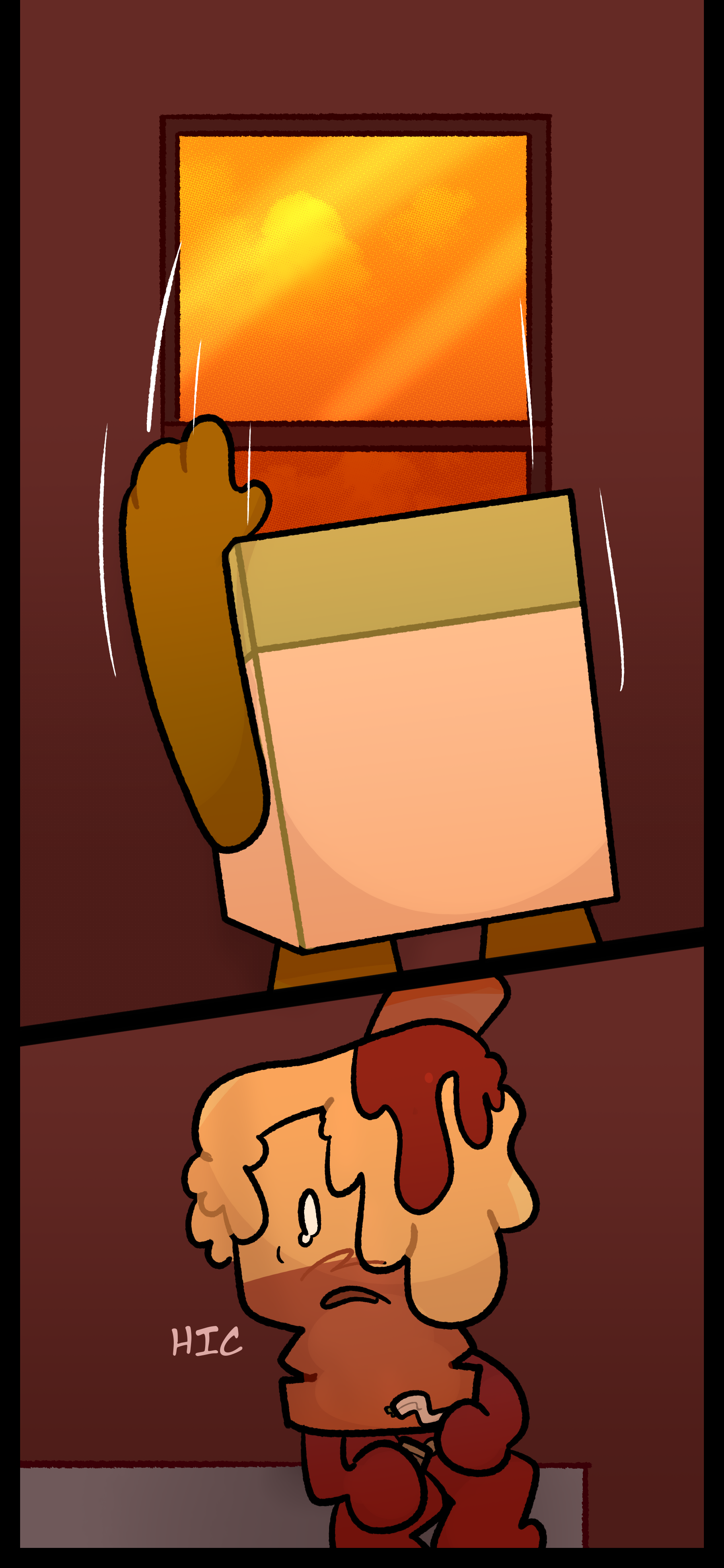 Lance shuts the window he was staring at. Meanwhile Avery sobs as she holds a lighter and a joint.