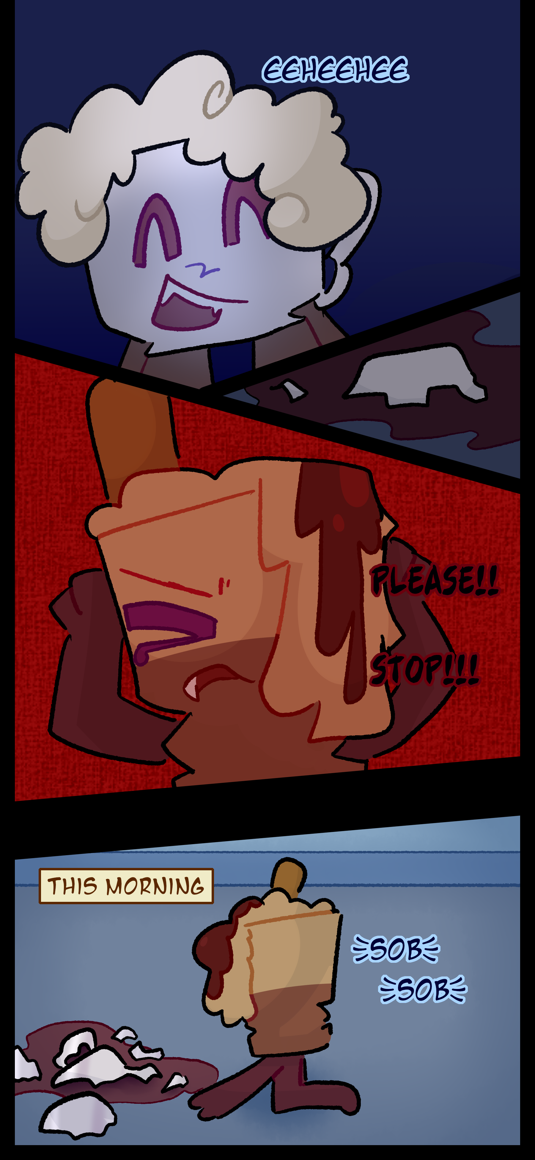 Lora is behind the door giggling. Avery recalls Lora's corpse once more and cries out in anguish for it to stop. The next morning Avery sobs over Lora's remains once again.